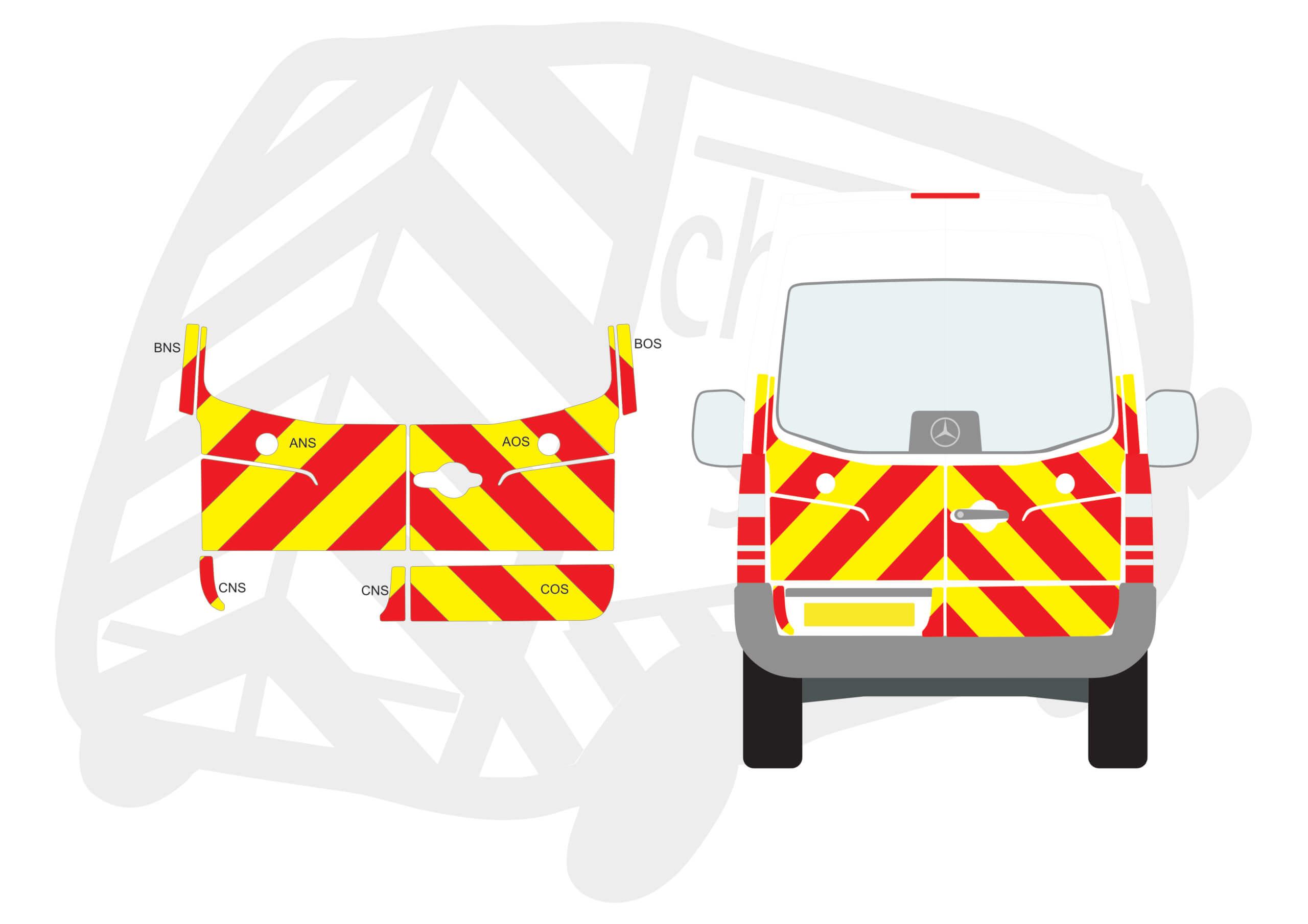 Mercedes Sprinter 06-17 Type A (HOLES) Chevron Kit