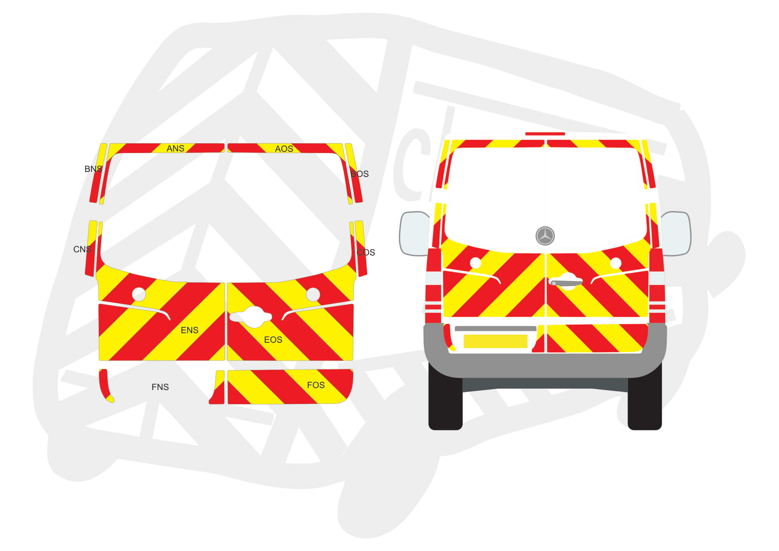 Volkswagen Crafter LR 06-17 Type B (HOLES) Chevron Kit