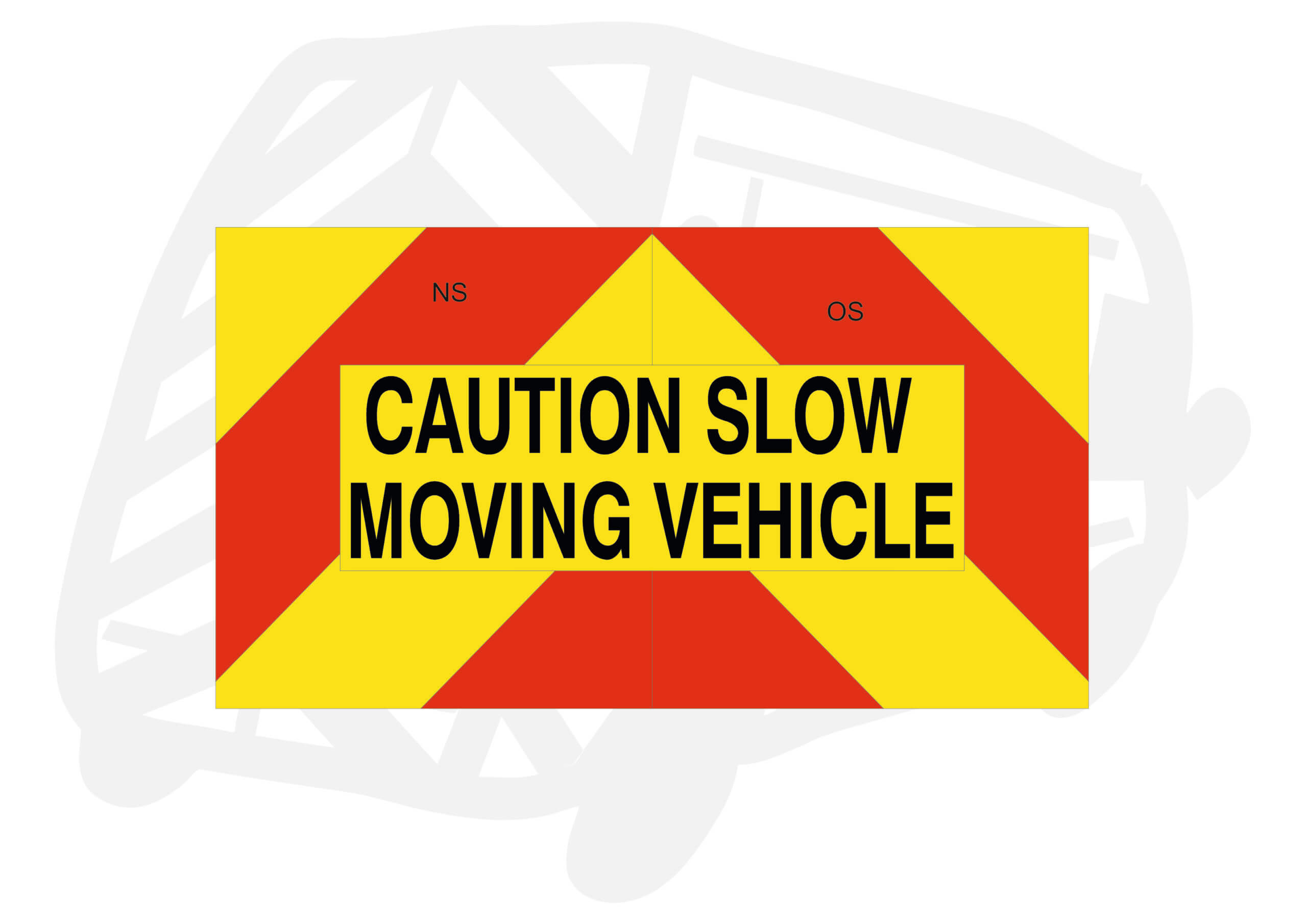 Tailgate Chevrons 800MM x 430MM CAUTION